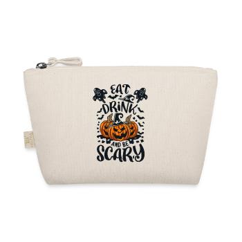 Eat, Drink, and Be Scary - Halloween Spruch - Bio-Täschchen - Natur - Vorne