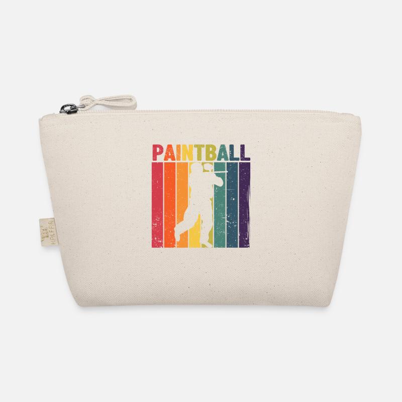 Distressed Retro Paintball Player Silhouette Organic Pouch