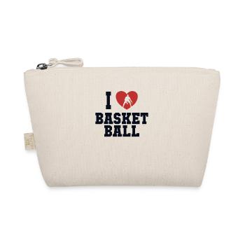 I love Basketball Basketballer Basketballkorb - Bio-Täschchen - Natur - Vorne
