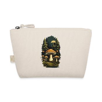 Porcini mushroom retro design collecting in the forest nature mushrooms - Organic Pouch - nature - Front