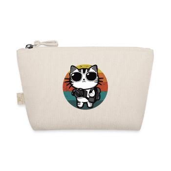 Cat with sunglasses going on a trip - Organic Pouch - nature - Front