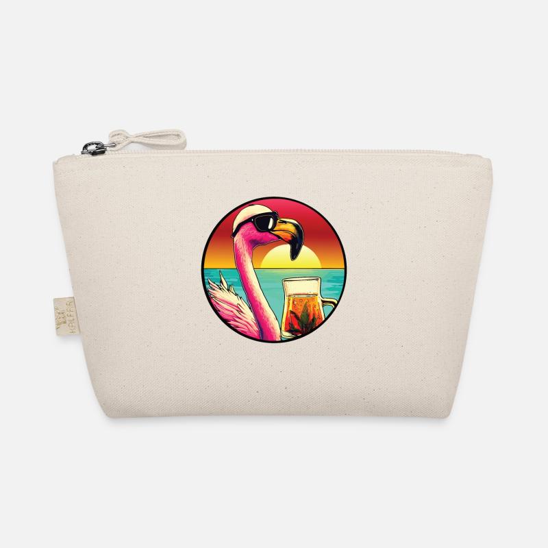 Flamingo drinking beer Organic Pouch