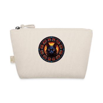 Stained Glass Art - Stylish Colorful Cat - Organic Pouch - nature - Front