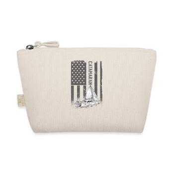 Catamaran boat sailboat USA flag sailor - Organic Pouch - nature - Front