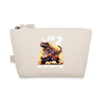 T-Rex Drives Monster Truck I'm 2nd Birthday - Organic Pouch - nature - Front