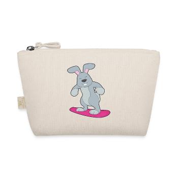 Hase Snowboarder Snowboard - Bio-Täschchen - Natur - Vorne