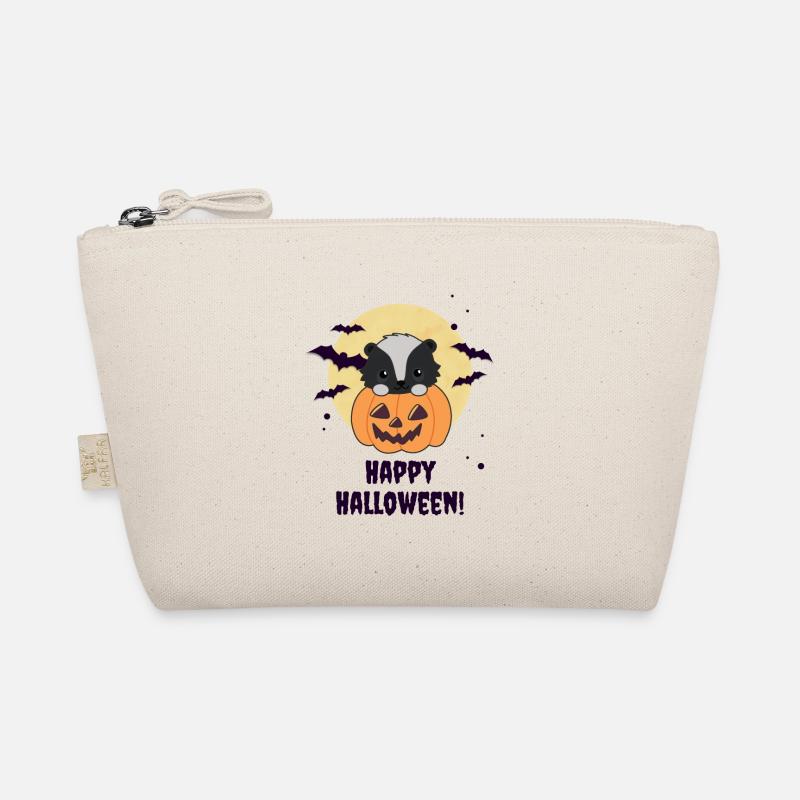skunk pumpkin cute skunks happy halloween Organic Pouch
