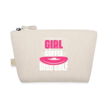 Girl Happy With Coffee And Disc Golf Disc Golfer F - Organic Pouch - nature - Front