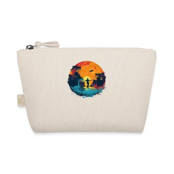 Disc Golf Player Disc Golfer Game Vintage - Organic Pouch - nature - Front