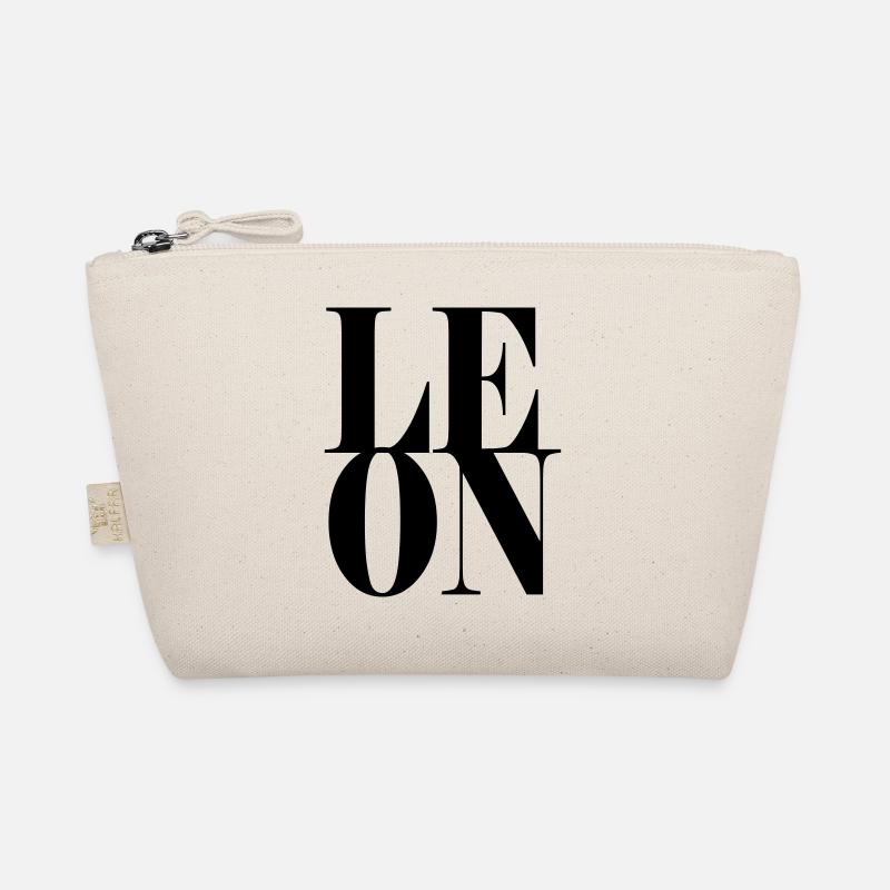 Leon Name First Name Modern Font Word Art Organic Pouch