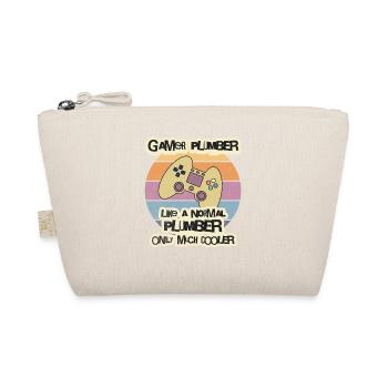 Gamer Plumber T-Shirt, 8 Bit Video Game Player T-S - Organic Pouch - nature - Front