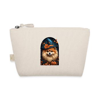 Pomeranian Mit Hexenhut Halloween Pomeranian - Bio-Täschchen - Natur - Vorne