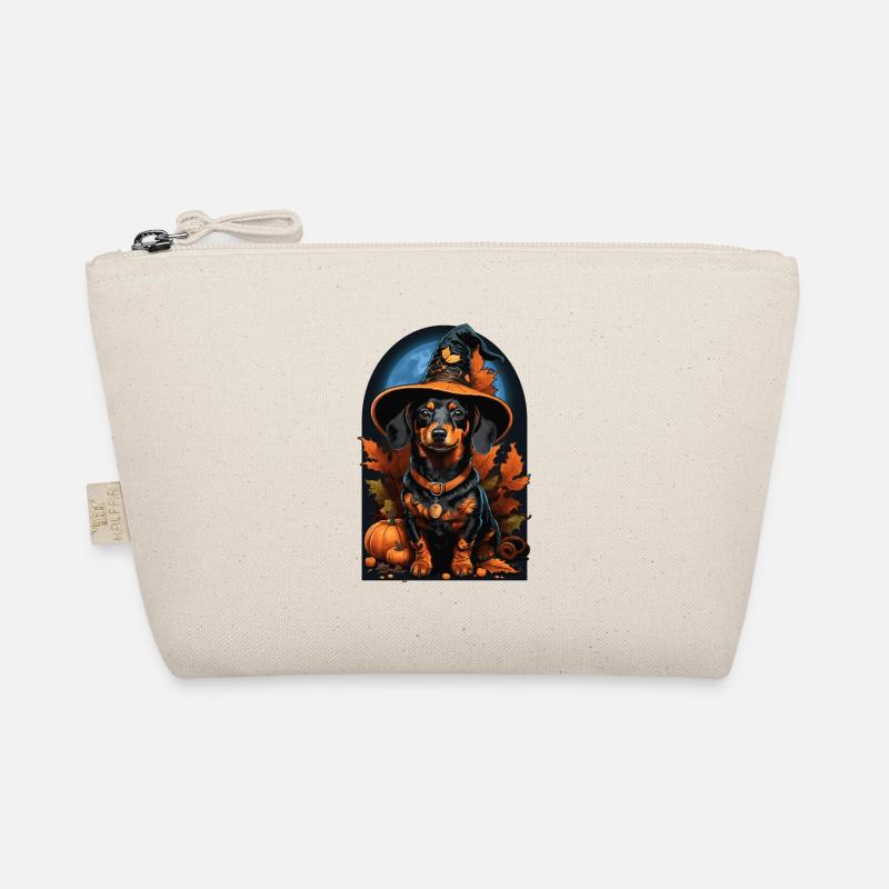 Teckel avec chapeau de sorcière Teckel d’Halloween Trousse biologique