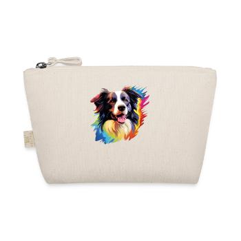 Colorful Pop Art Border Collie - Organic Pouch - nature - Front