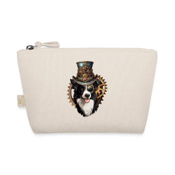 Steampunk Border Collie - Organic Pouch - nature - Front