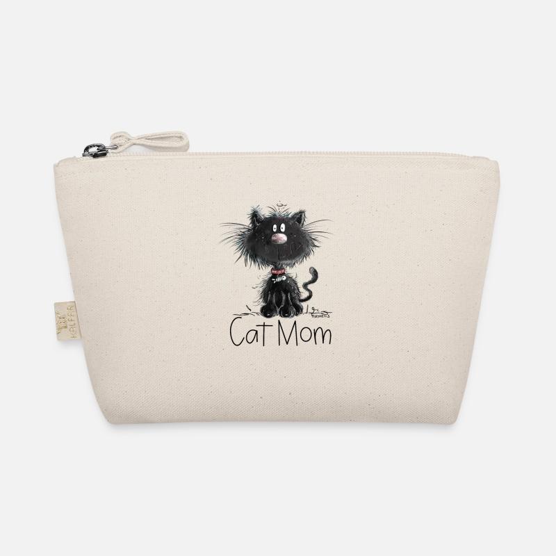 Drollige Schwarze Katze Mit Katzen Mamam Spruch - Bio-Täschchen - Natur