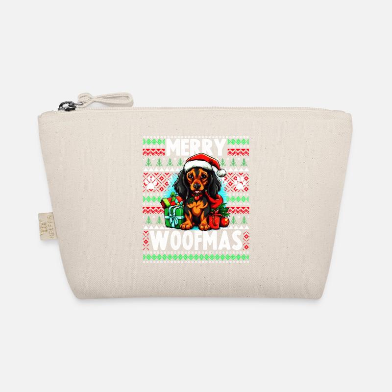 Mignon teckel chien design de Noël - Merry Woofma Trousse biologique