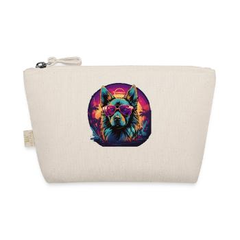 80s 90s Synthwave German German Shepherd - Organic Pouch - nature - Front