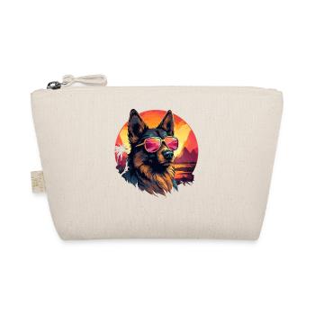 80s 90s Synthwave German German Shepherd - Organic Pouch - nature - Front