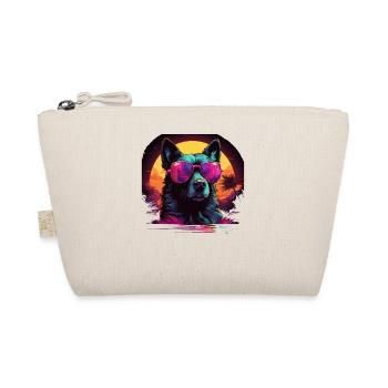 80s 90s Synthwave German German Shepherd - Organic Pouch - nature - Front