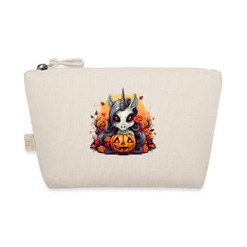 Süßes Halloween Einhorn Frauen Mädchen Kürbis - Bio-Täschchen - Natur - Vorne