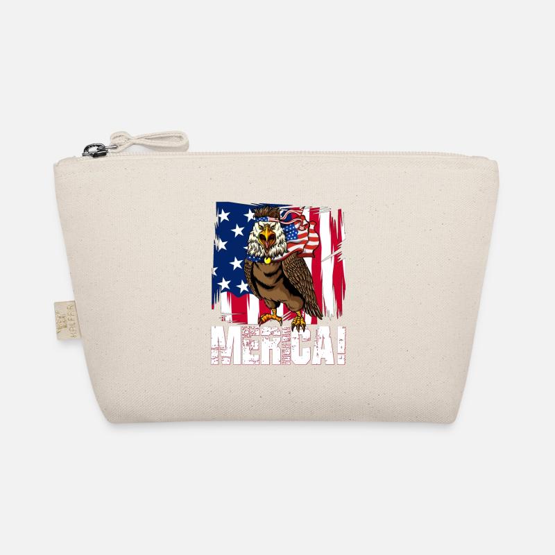 July 4 Bald Eagle Headband Merica Flag Organic Pouch