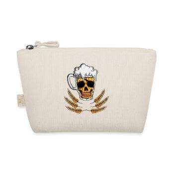 Beer Beer Glass with Foam Skeleton Skull Barley - Organic Pouch - nature - Front