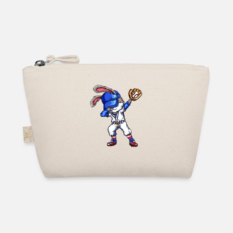 Baseball outfit with bunny rabbit baseball player Organic Pouch