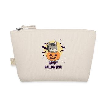 Donkey in Pumpkin Cute Donkey Happy Halloween - Organic Pouch - nature - Front