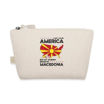 Mazedonischer Amerikanischer Patriot USA - Bio-Täschchen - Natur - Vorne