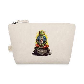 Zen Frosch spirituelles Cartoon Yoga Design - Bio-Täschchen - Natur - Vorne
