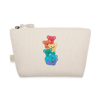 Regenbogen Flag Pride LGBTQ süßer Maus Stapel - Bio-Täschchen - Natur - Vorne