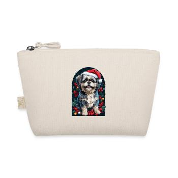 Drôle de Shih Tzu avec chapeau de Père Noël Noël - Trousse biologique - nature - Devant