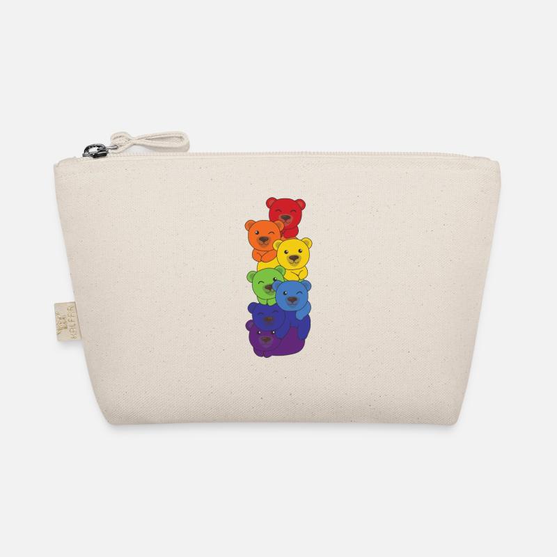 Rainbow Bear Cute Colorful Bear for Kids Organic Pouch