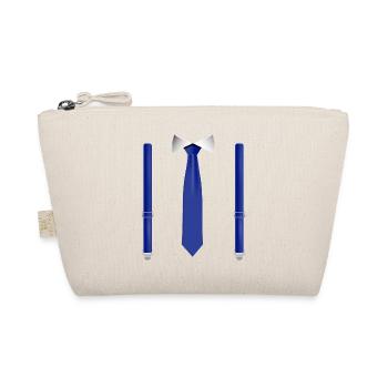 Lustige BlueTie mit Hosenträgern Perfekte Hochzeit - Bio-Täschchen - Natur - Vorne