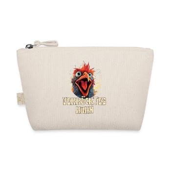 Lustiges Verrücktes Huhn - Bio-Täschchen - Natur - Vorne