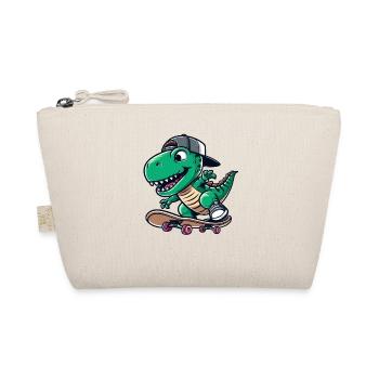 TRex Dino Tyrannosaurus Skateboard - Bio-Täschchen - Natur - Vorne