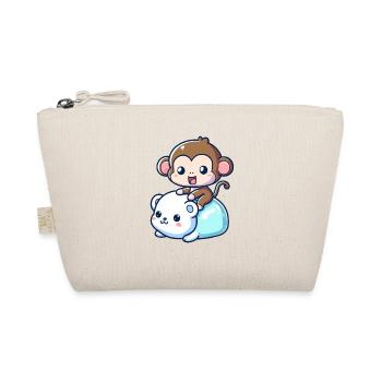 Polar Bear Cute Companion Monkey - Organic Pouch - nature - Front