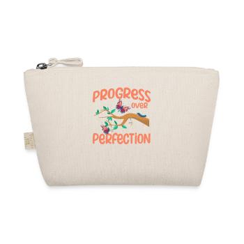 Progress instead of perfection Motivating teacher - Organic Pouch - nature - Front