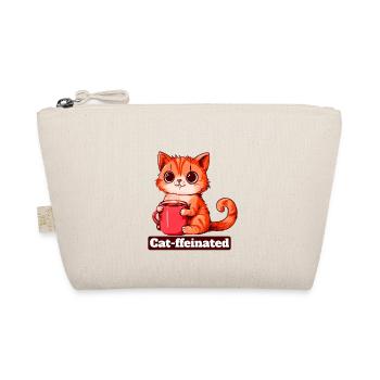 Funny Cat Drinking Coffee - Organic Pouch - nature - Front