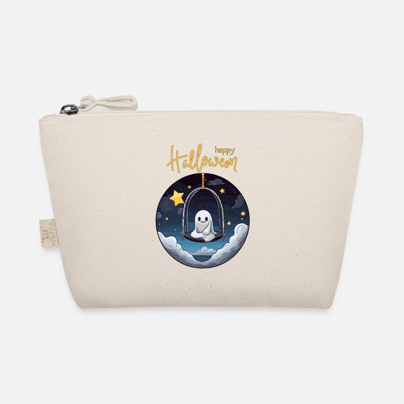 Cute ghost rocking in the sky for Halloween Organic Pouch
