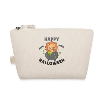 Triceratops Happy Halloween Hexenkessel Fledermaus - Bio-Täschchen - Natur - Vorne