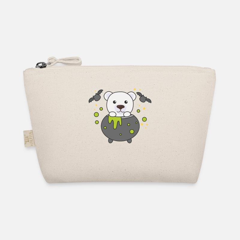 Ours polaire Joyeuse chauve-souris chaudron d’Halloween Trousse biologique