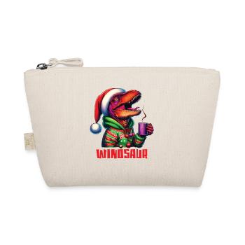Winosaur Dino Raptor Velociraptor trinkt Glühwein - Bio-Täschchen - Natur - Vorne