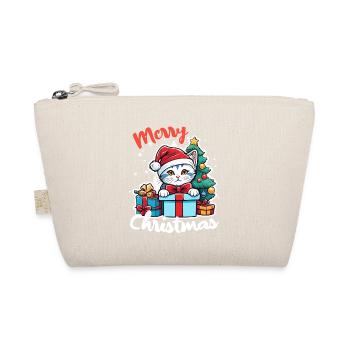 Kitten and Merry Christmas - Organic Pouch - nature - Front