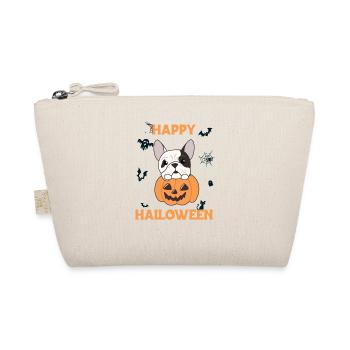 Bulldog in Pumpkin Cute Dogs Happy Halloween - Organic Pouch - nature - Front