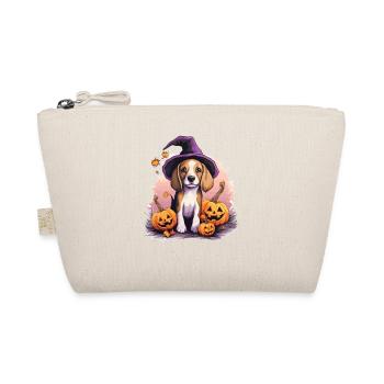 Halloween Witch Hat Pumpkin Dog Beagle - Organic Pouch - nature - Front