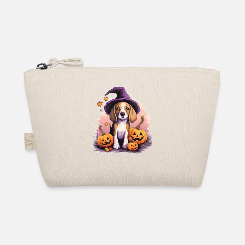 Halloween Witch Hat Pumpkin Dog Beagle Organic Pouch