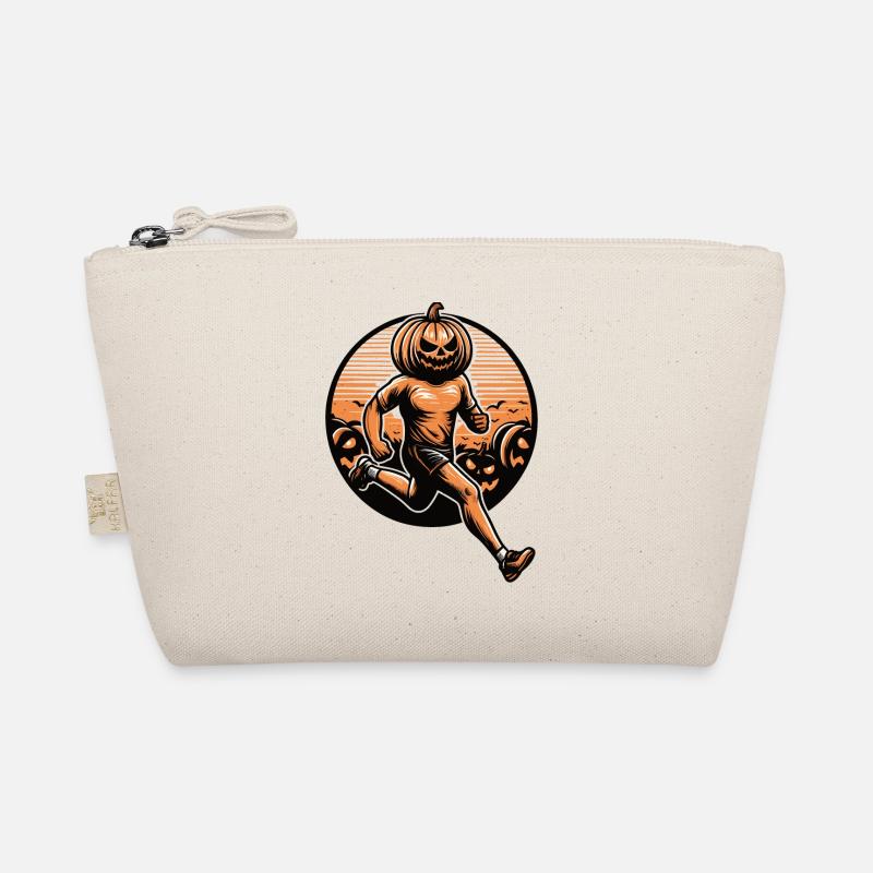 Halloween runner with a pumpkin head Organic Pouch
