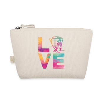 Field Hockey Watercolor Love - Bio-Täschchen - Natur - Vorne